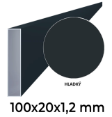Hliníkový jokel obdĺžnikový 100x20x1,2 mm, antracit RAL7016 s hladkým povrchom