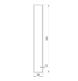 Hliníkový jokel obdĺžnikový 100x20x1,2 mm, antracit RAL7016 so štruktúrou