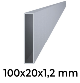 Hliníkový jokel obdĺžnikový 100x20x1,2 mm
