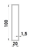 Hliníkový jokel obdĺžnikový 100x20x1,5 mm