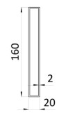 Hliníkový jokel obdĺžnikový 160x20x2 mm