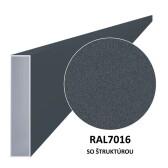 Ορθογώνιος ορθοστάτης αλουμινίου 80x20x1,2 mm, ανθρακί RAL7016 με ανάγλυφη υφή