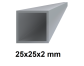 Hliníkový jokel štvorcový 25x25x2 mm