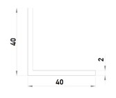 Hliníkový L profil 40x40x2mm, 6m