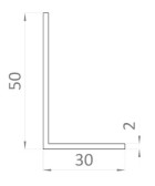 Hliníkový L profil 50x30x2mm, 6m