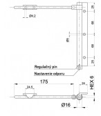 Hliníkový pružinový samozatvárač s možnosťou nastavenia sily zatvárania, čierny