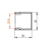 Hliníkový U profil 25x25x2mm, drevodekor so štruktúrou, dekor LUVIA (Svetlý dub)
