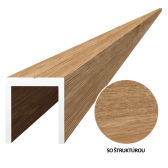 Hliníkový uchytávací profil pre lamely, tvar U, šírka 20,5 mm, s povrchovou úpravou drevo dekor so štruktúrou, buk