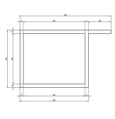 Hliníkový uzavretý profil tvaru L 50x60x80x3, s výstupkom