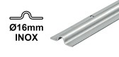 INOX Koľajnica Ø16mm pre koľajovú bránu na skrutkovanie, tvar U