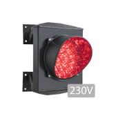 Jednokomorový semafor, červený, žiarovka, 230V, hliníkové telo, IP65