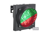 Jednokomorový semafor, duálny zelená/červená, LED, 230V, polyamidové telo, IP65