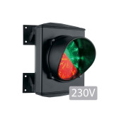 Jednokomorový semafor, duálny zelená/červená, LED, 230V, hliníkové telo, IP65