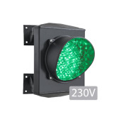 Jednokomorový semafor, zelený, žiarovka, 230V, hliníkové telo, IP65