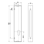 Kazeta 246x50x30mm so zámkom s valčekovou západkou , bez otvoru rukoväte