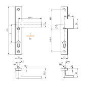 Kľučka hliníková s pevnou guľou, rozteč 92mm, čierna matná