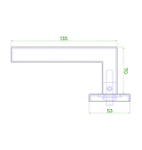 Kľučka ostrá rovná z brúsenej nereze s okrúhlou rozetou