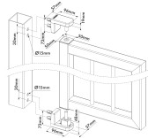 Locinox - sada spodného a vrchného pántu pre bránu do 2,5m/120kg, NOSEHINGE-I-50