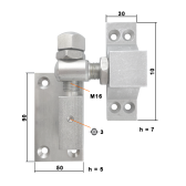 Nastaviteľný pánt s platňou na priskrutkovanie, nerez+AL, M16