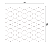 Nerezová lanková sieť s okom 50x50mm, lanko ø1,5mm, 0,8mx10m