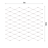 Nerezová lanková sieť s okom 50x50mm, lanko ø1,5mm, 0,8mx5m