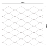 Nerezová lanková sieť s okom 50x50mm, lanko ø2mm, 0,8mx1m