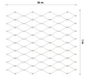 Nerezová lanková sieť s okom 60x104 mm, lanko ø 1,5 mm, 1 m x 10 m