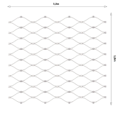 Nerezová lanková sieť s okom 60x104 mm, lanko ø 1,5 mm, 1 m x 5 m