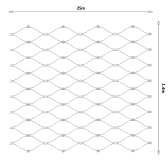 Nerezová lanková sieť s okom 60x104 mm, lanko ø 2 mm, 1,4 m x 25 m