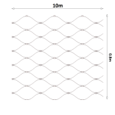 Nerezová lanková sieť s okom 60x104mm, lanko ø2mm, 0,8mx10m