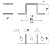 Nosníková krížová spojka pre profil 41x41mm