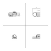 Pozinkovaná kĺbová spojka pre trubky 48,3 mm, tvar T, 60°–180°