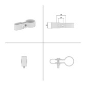 Pozinkovaná objímka na uchytenie plotového panelu k stĺpiku 42,4 mm, koncová