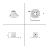 Pozinkovaná kotva do steny pre trubku 48,3 mm