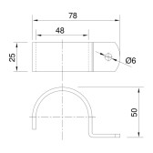 Pozinkovaný sedlový držiak pre trubku 48,3 mm, s jedným úchytom
