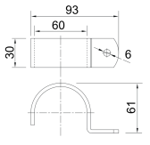 Pozinkovaná sedlová príchytka pre trubku 60,3 mm