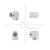 Pozinkovaná šikmá spojka pre trubky 33,7 mm, tvar L, 0°–11°