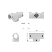 Pozinkovaná šikmá spojka pre trubky 33,7 mm, tvar široké T, 0°–11°