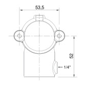 Pozinkovaná skladacia spojka pre trubky 33,7 mm, tvar krátke T