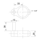 Pozinkovaná spodná časť pántu pre trubky 33,7 mm