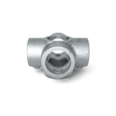 Pozinkovaná spojka pre trubku 48,3 mm, tvar priechodný kríž, 6 cestný