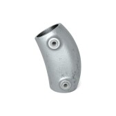 Pozinkovaná spojka pre trubky 33,7 mm, tvar L, 120°-165° uhol