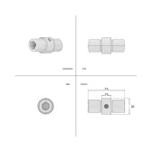 Pozinkovaná spojka pre trubky 33,7 mm, vnútorný rovný spoj