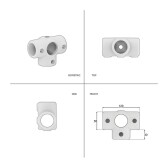 Pozinkovaná spojka pre trubky 42,4 mm, tvar bočné T, 5 cestný