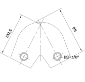 Pozinkovaná spojka pre trubky 42,4 mm, tvar L, 40° - 70° uhol