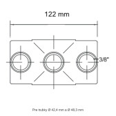 Pozinkovaná spojka pre trubky 42,4/48,3 mm, tvar kríž