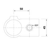 Pozinkovaná spojka pre trubky 42,4mm, tvar kontinuálny kríž