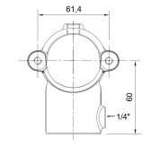 Pozinkovaná skladacia spojka pre trubky 42,4mm, tvar krátke T