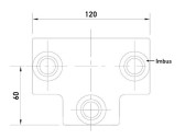 Pozinkovaná spojka pre trubky 42,4mm, tvar široké T