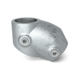 Pozinkovaná uhlová spojka pre trubky 42,2 mm, uhol 45° - 60°